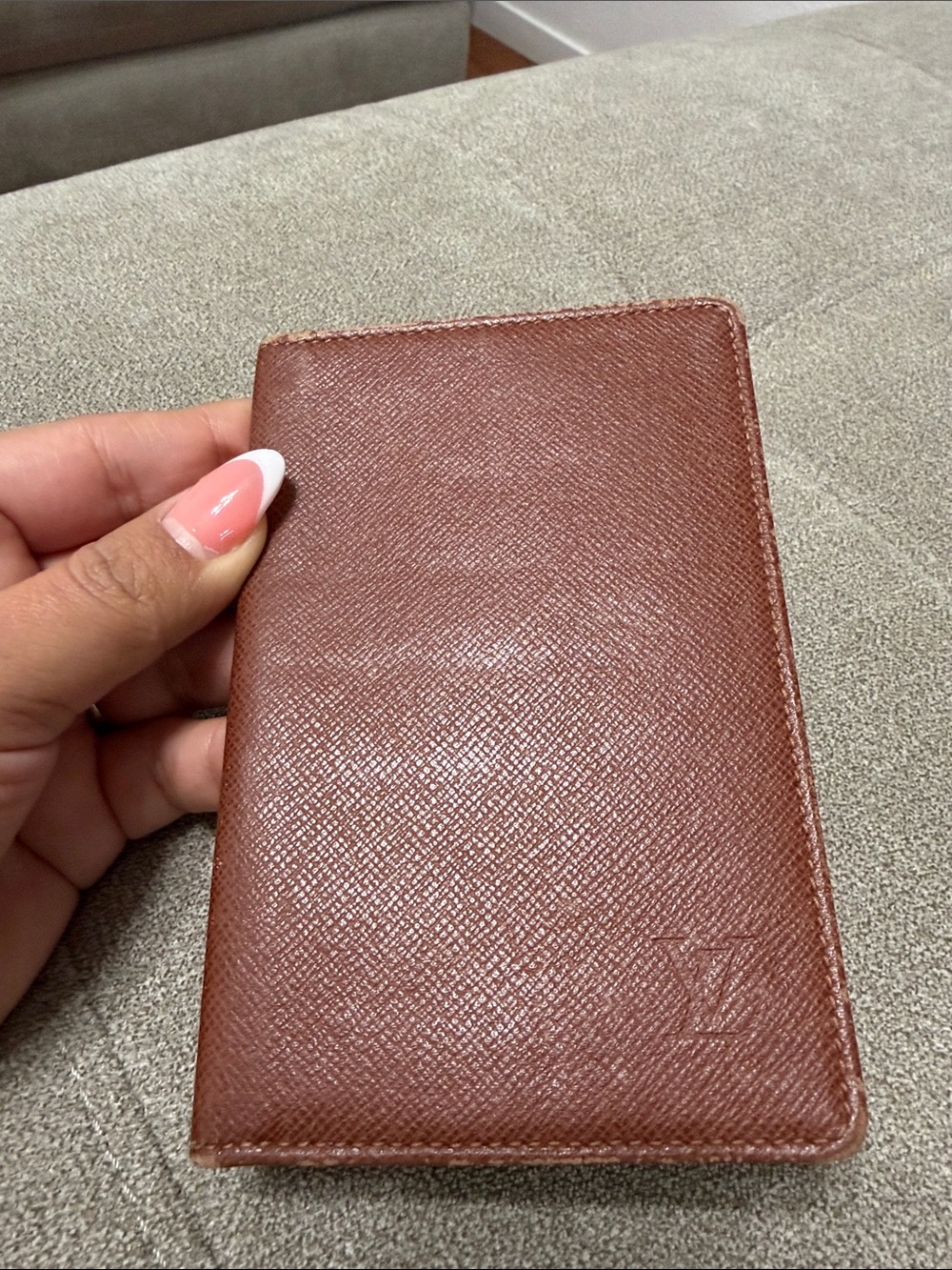 Louis Vuitton Brown Textured Leather Card